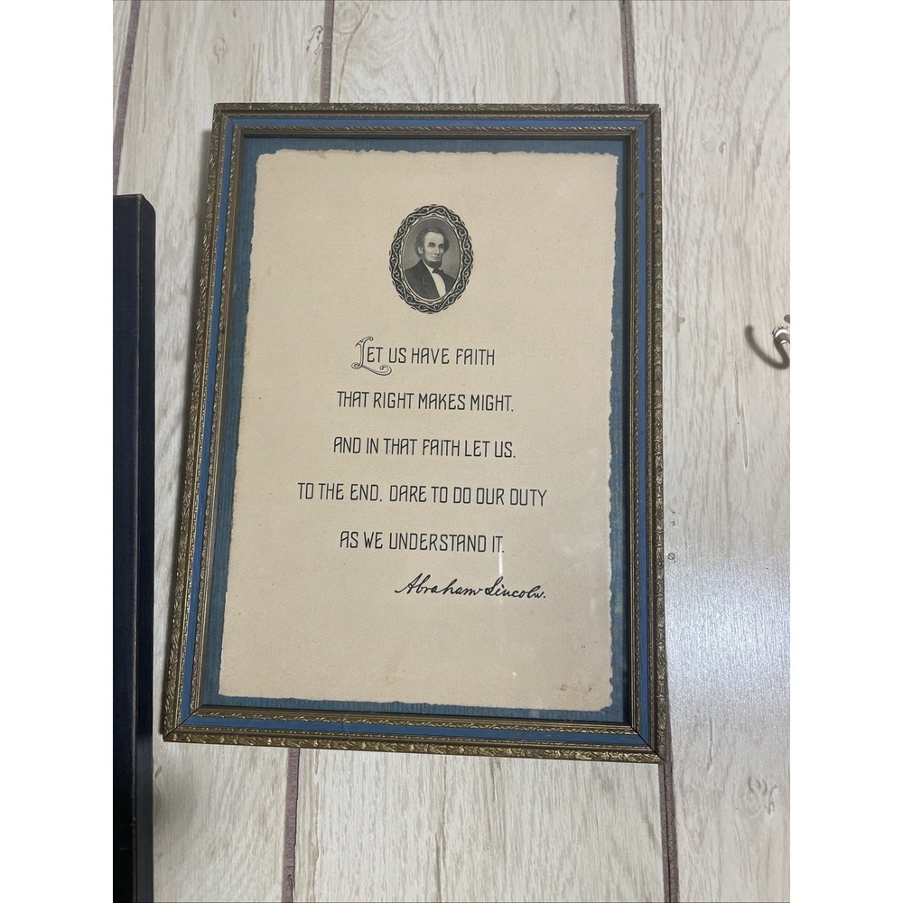 Let Us Have Faith - Abraham Lincoln Quote On Paper In Frame